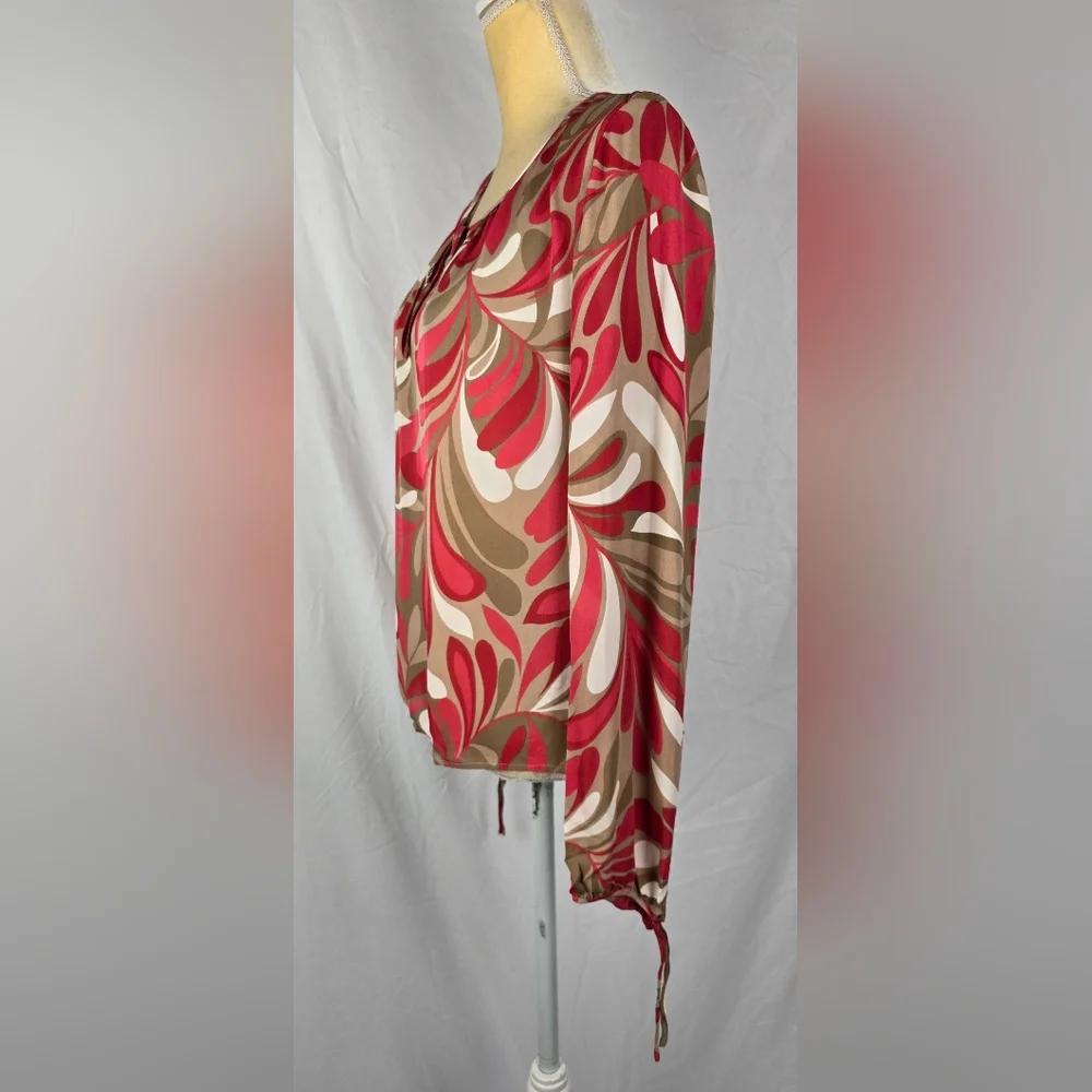 Two Twenty Five Silk Paisley Floral Keyhole Women's sz 6 Retro Feminine - Picture 5 of 6